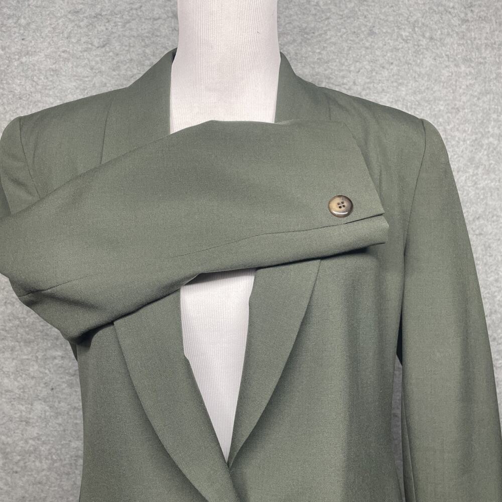 Vtg 80-90s Jones Wear Sage Green 1-button Womens 10 Blazer Shawl Lapel Career - Picture 4 of 9